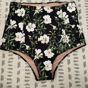 Black floral extra high waisted bottoms